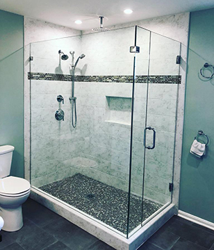 Custom frameless shower door